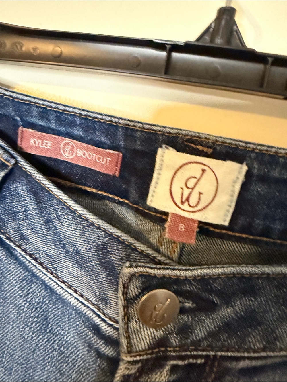 DRIFTWOOD Mid-Blue Straight-Leg Jeans with Floral Rose Embroidery - Picture 5 of 6